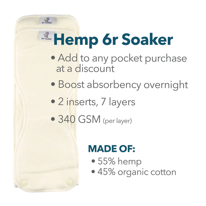 Kanga Care 6r Hemp Soaker Insert Set