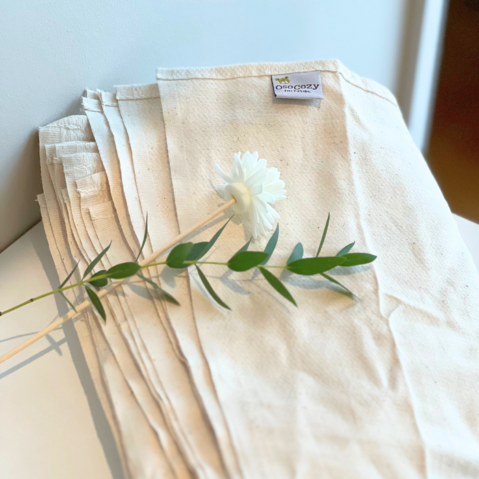 OsoCozy Flat Diapers Birdseye Weave - Unbleached Cotton (6 Pack)