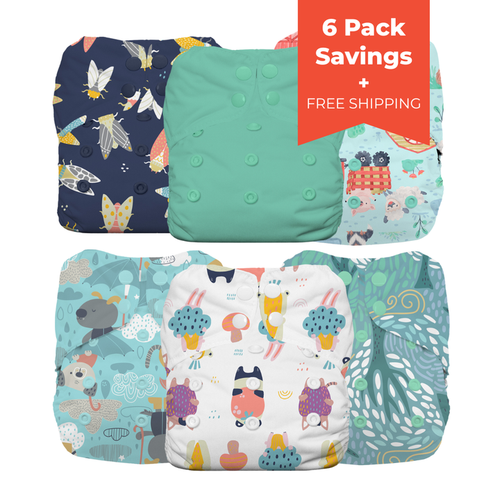 Thirsties Natural One Size All-In-One 6 Pack