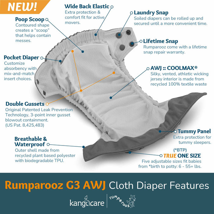 Rumparooz AWJ G3 One Size Pocket Cloth Diaper