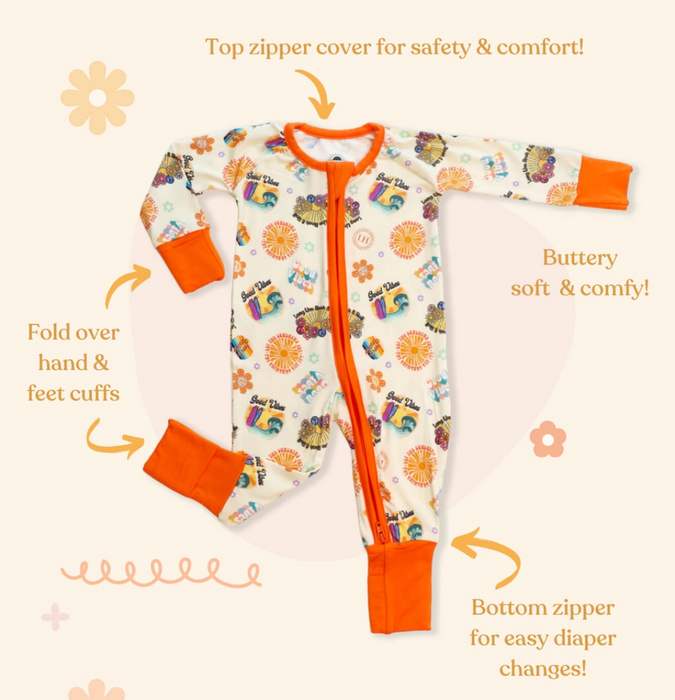 Lighthouse Kids Co. - Bamboo Baby Pajamas - Double Zipper - Longies