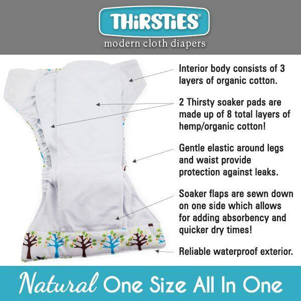 Thirsties Natural One Size All In One