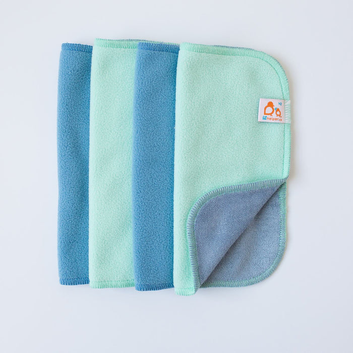 Lil Helper Bamboo Wipes (4 pack) - Mix of Blue/Teal